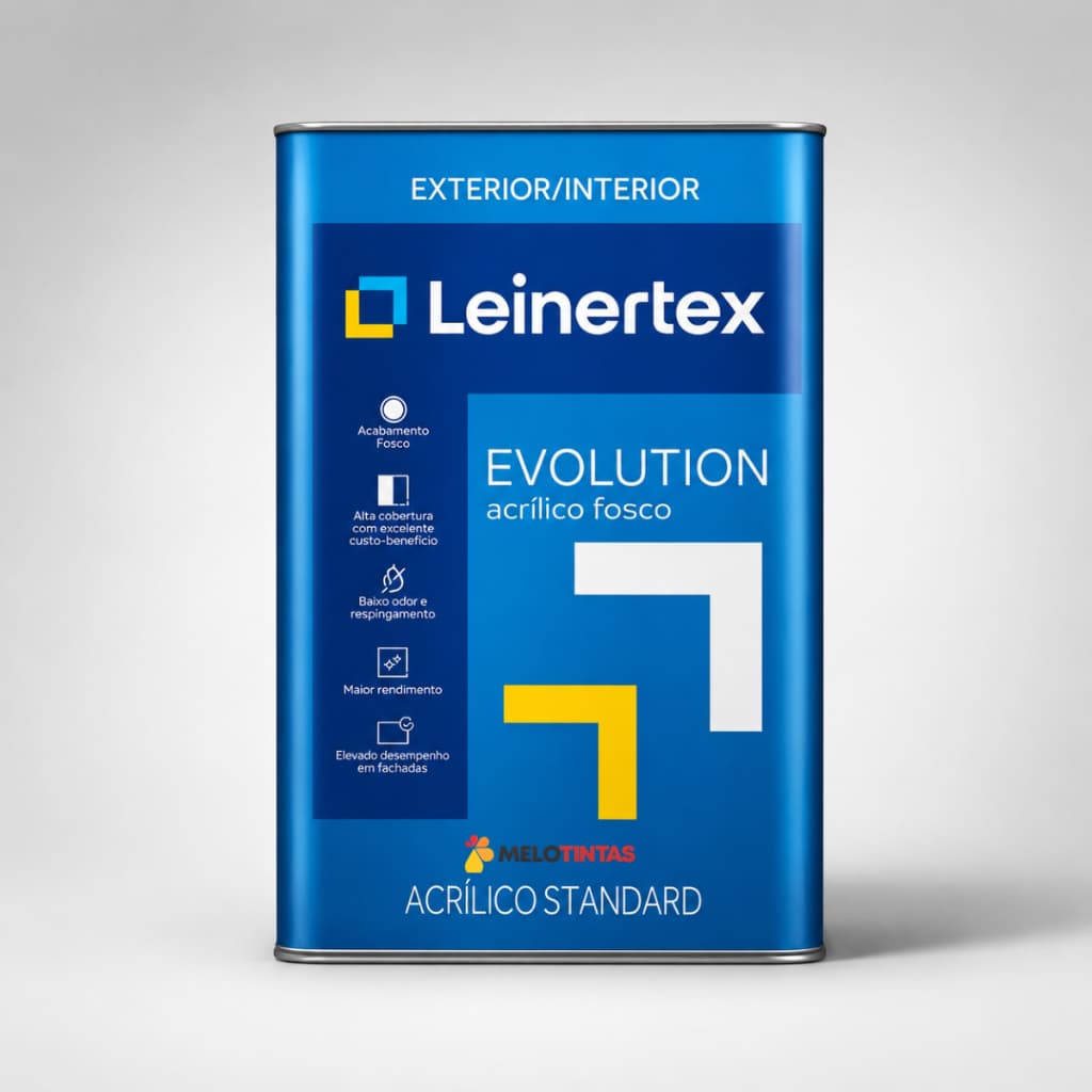 Tinta Acrílica Fosca Leinertex Evolution 18L Interno e Externo Excelente Cobertura Alto Rendimento