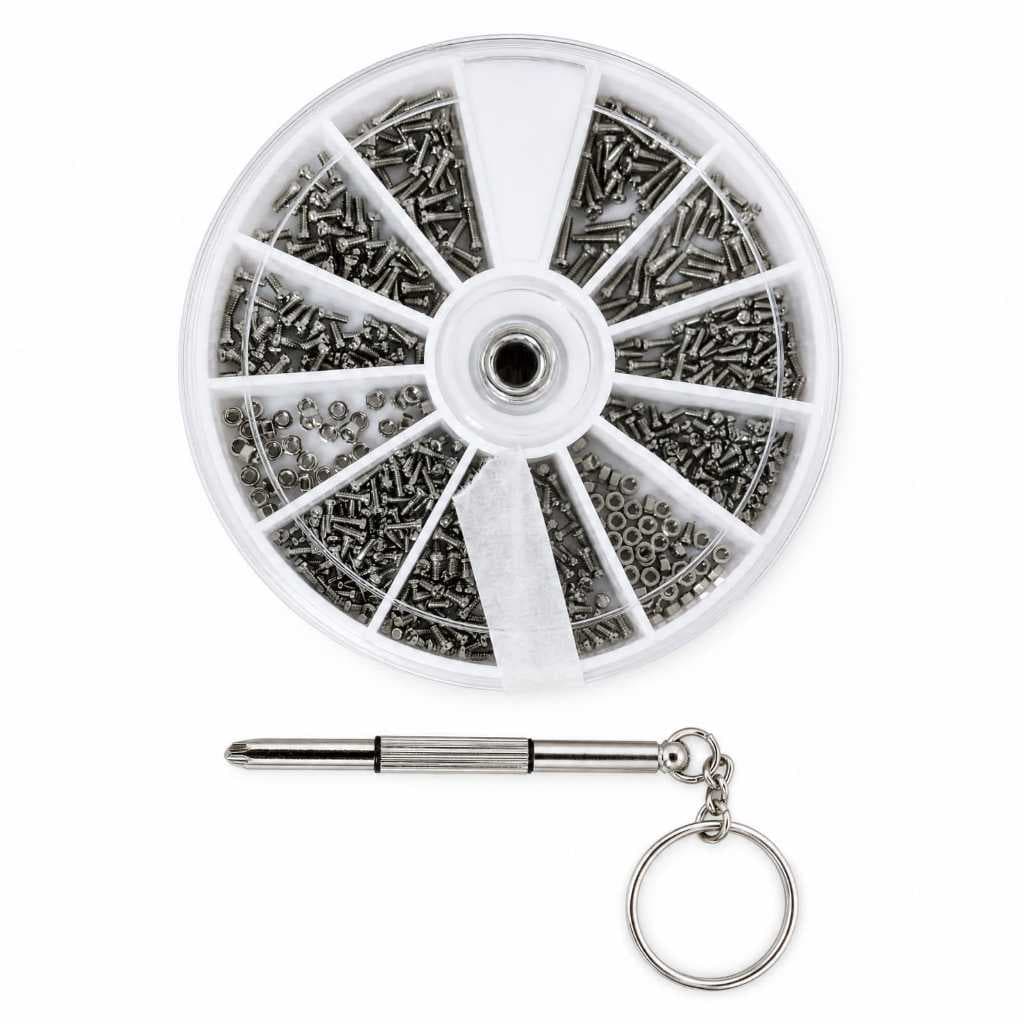 Kit 600 Micro Mini Parafuso Reparo Relógio Óculos Com Chave MELHOR PREÇO