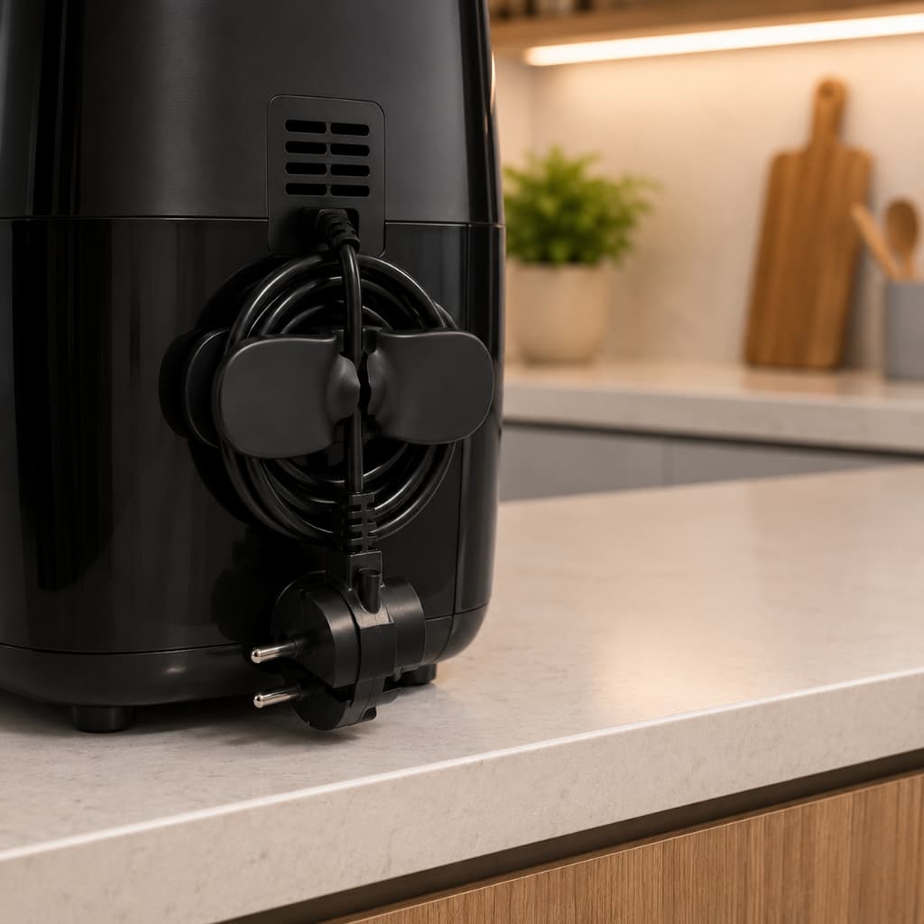 Organizador de Cabos Cozinha Suporte Porta Fios Auto Adesivo Air Fryer Cafeteira Liquidificador