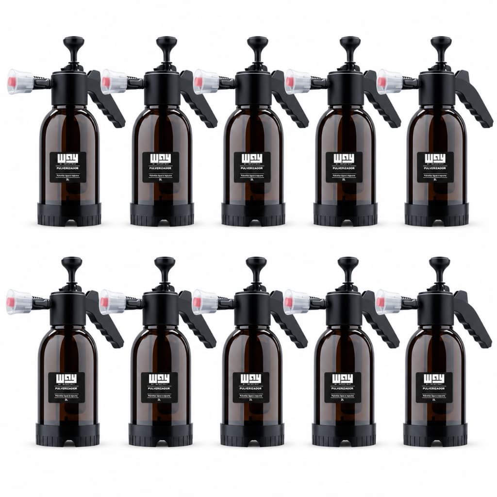 Kit 10 Unidades Pulverizador Snow Foam Manual 2 Litros Lavagem Automotiva Horta Jardinagem Importway