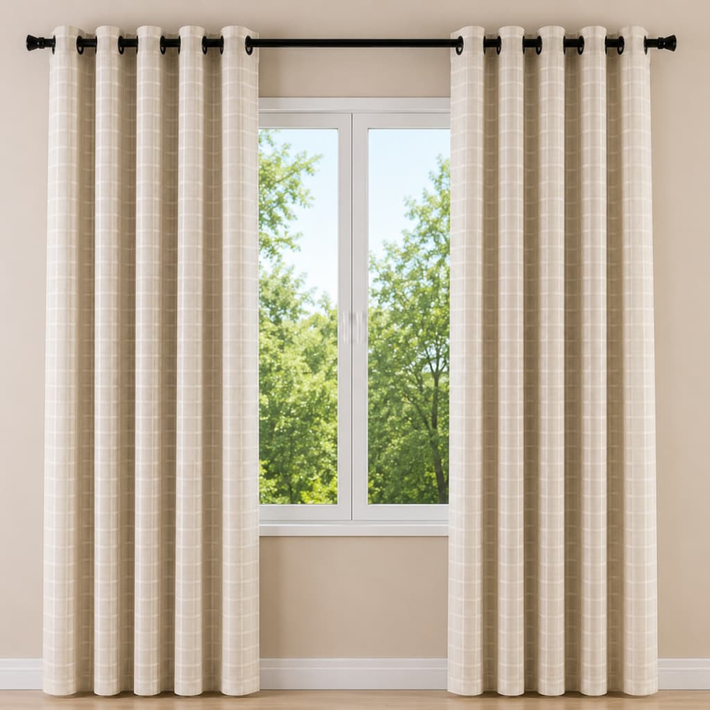 Cortina Blackout Corta Luz PVC Tecido Voil Xadrez 2.80m x 2.30m Quarto