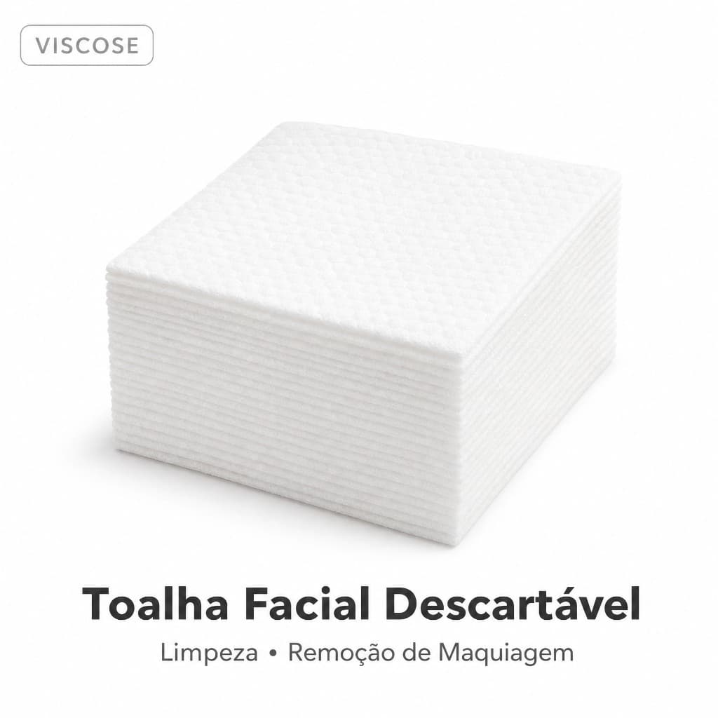 Toalha Facial descartavel para limpeza de rosto e remoção de maquiagem