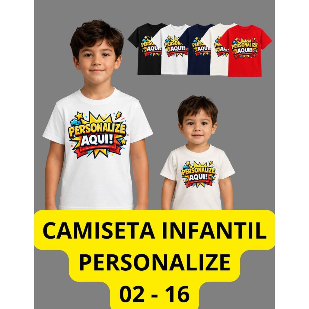 Camiseta Infantil Personalizada | Escolha Sua Estampa Aqui