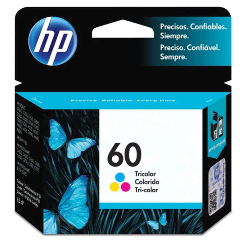 Cartucho HP 60 Original CC643WB preto e cores p/ Deskjet F4224, F4480, F4580, D1660, Photosmart D110a