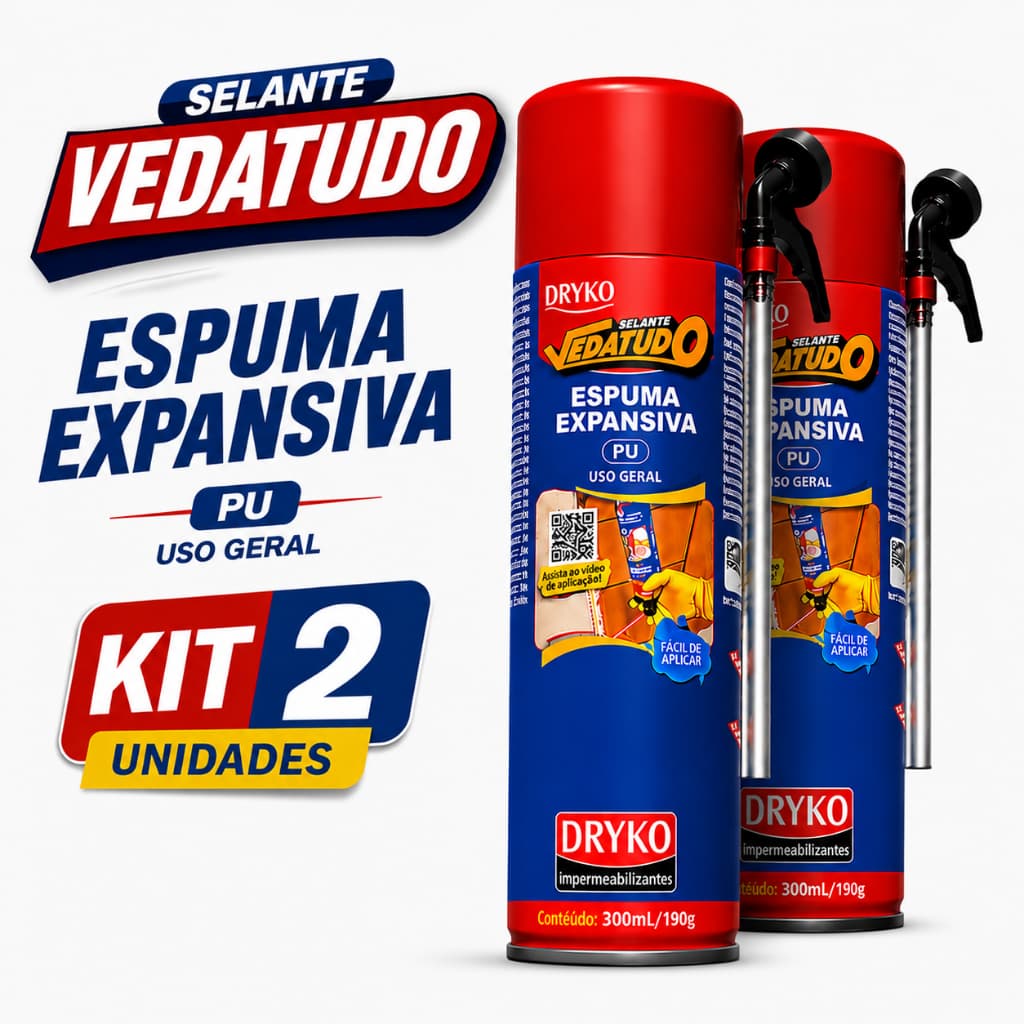 Kit 2 Espuma Expansiva Selante Vedatudo 300ml - Envio Imediato