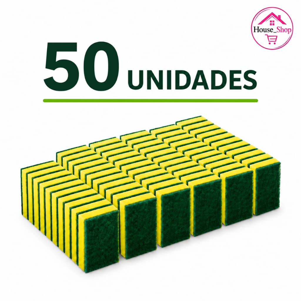 1️⃣ Kit Esponjas Multiuso para Lavar Louça e Limpeza Doméstica Bucha de Cozinha