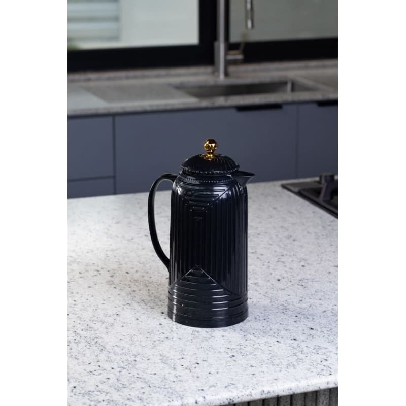 Garrafa Térmica De Plástico 1 Lt - Geometric Preta