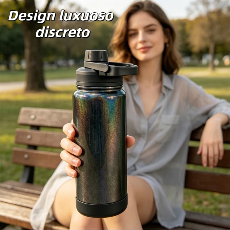 Garrafa térmica Garrafa esportiva Garrafa de aço inoxidável Acabamento de pintura de alta qualidadeLuxo copo Estilosa