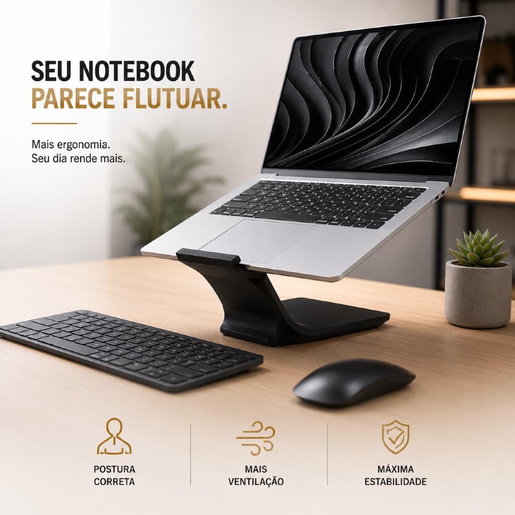 Suporte para Notebook Suspenso Flutuante - Base Moderna Ergonômico Macbook - Laptop todas as marcas