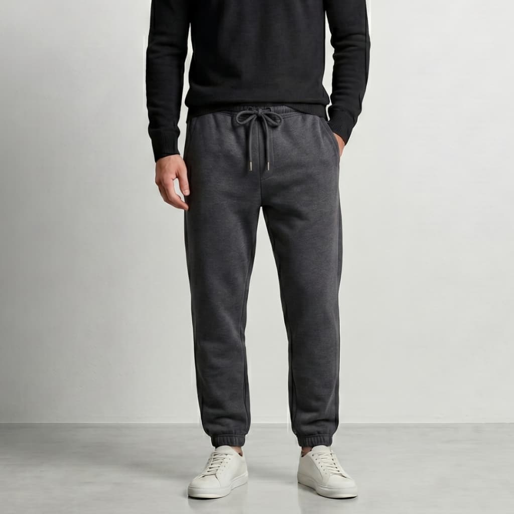 Calça Moletom Jogger Masculina  Bolsos Laterais Amarração Punho  Inverno Academia Treino Caminhada
