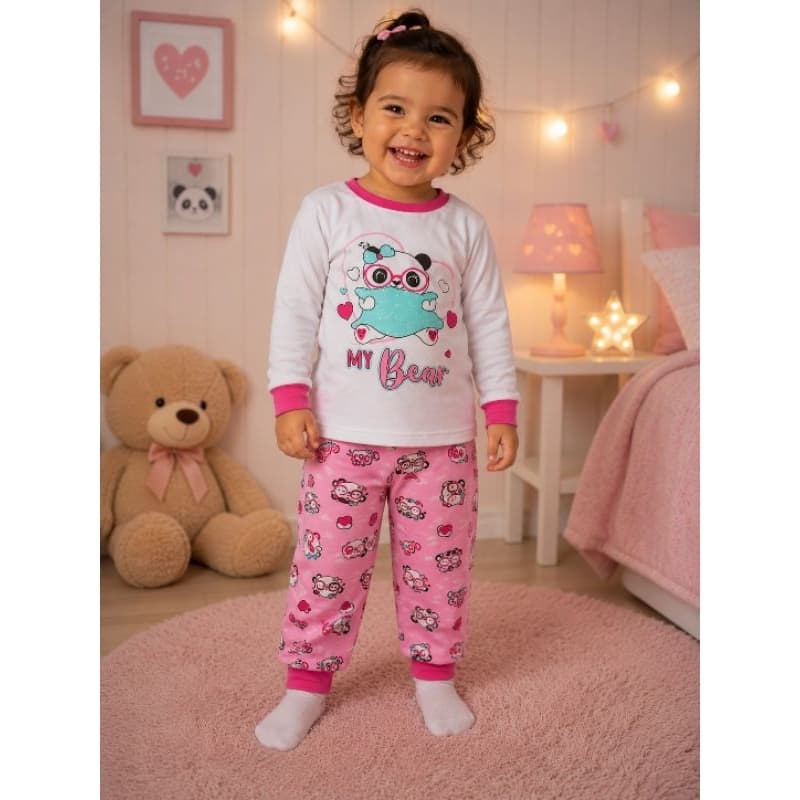 Pijama Infantil FEMININO Inverno Quentinho | Manga Longa | Macio e Confortável | Roupa de Dormir MENINA | 1 a 14 Anos