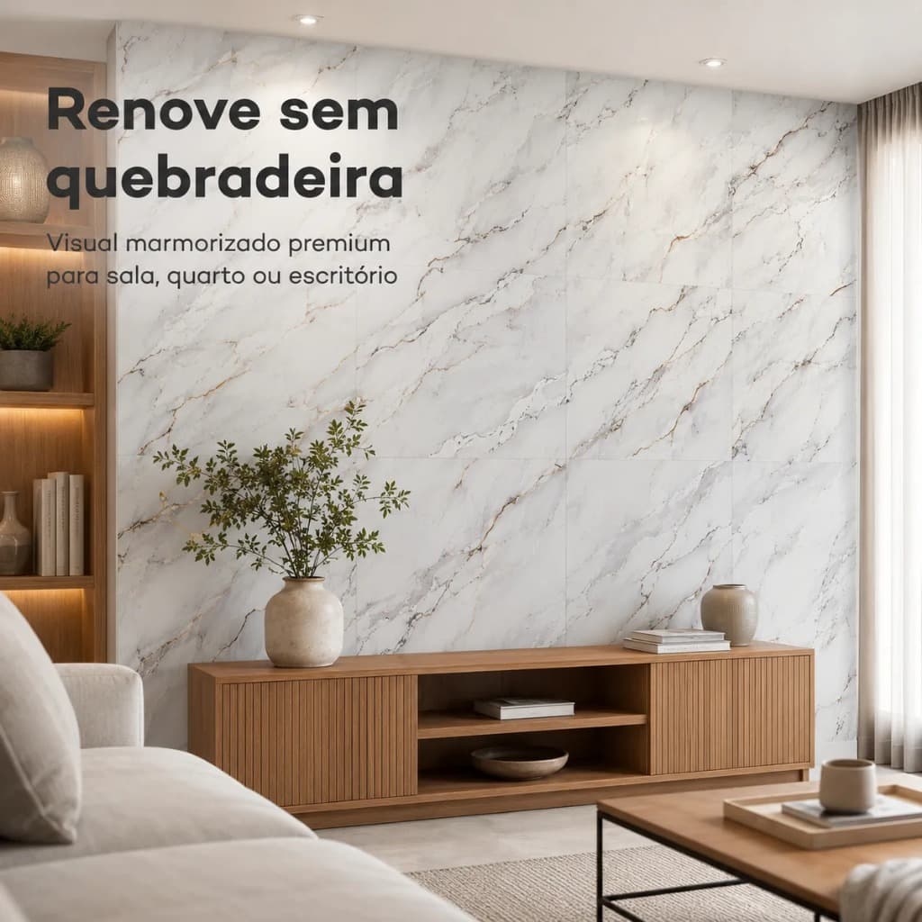 Placa Adesiva Marmorizada Mármori Dgx 60x60cm Vinil Pvc Premium