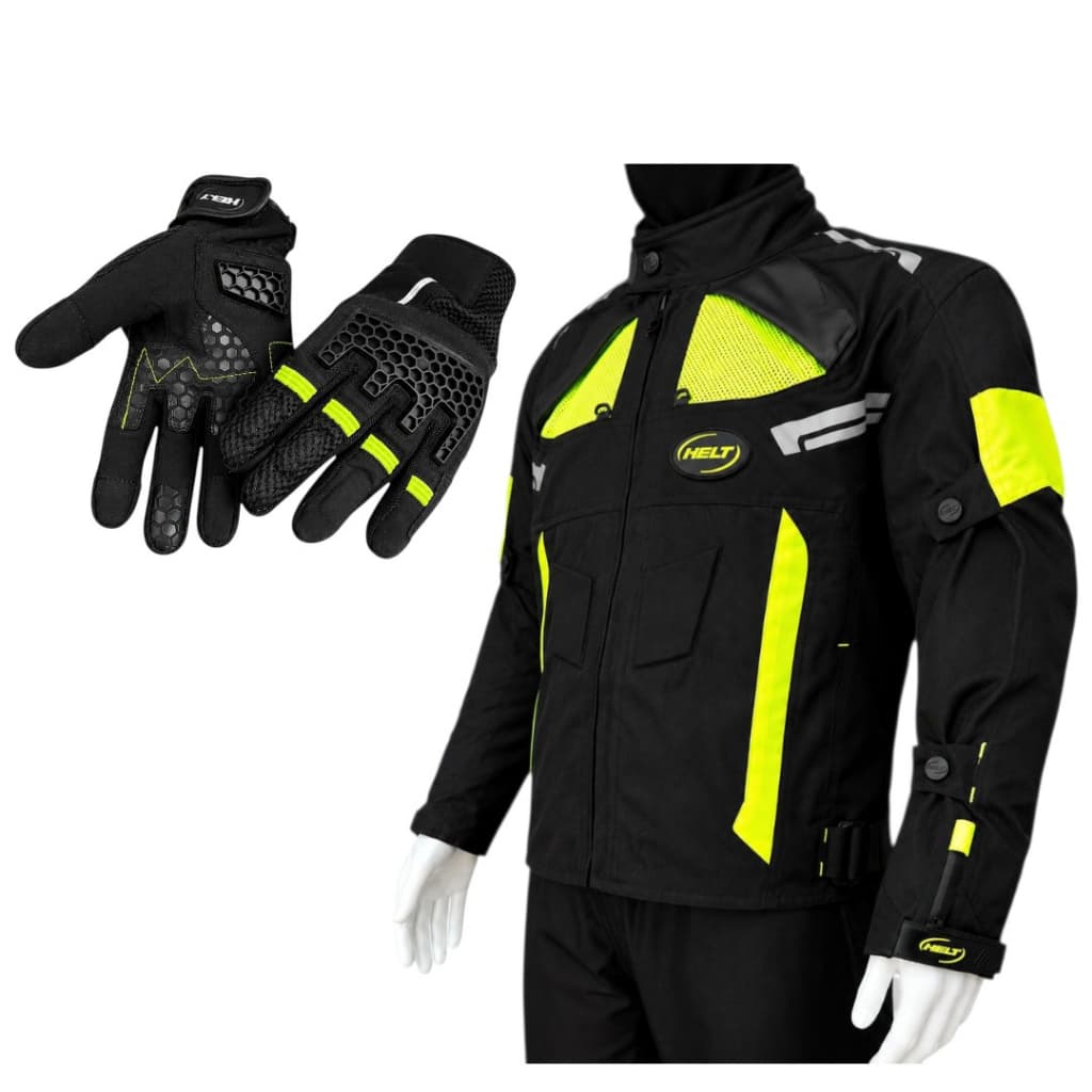 Kit Jaqueta + Luva Helt Original Para Motociclista Motoqueiro Proteção Completa