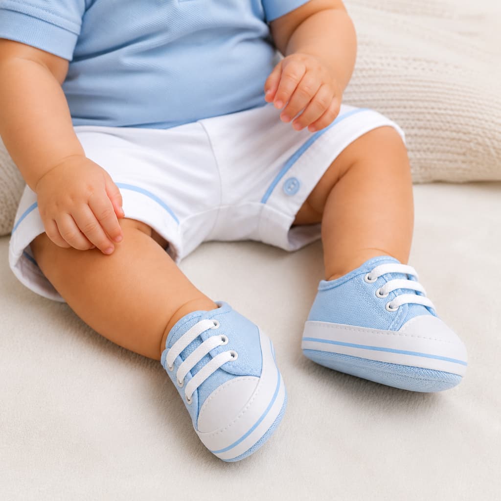 sapatinho bebê menino tenis super macio e confortável modinha recem nascido n° 13 ao 18 - Sapatinho Bebê Menino