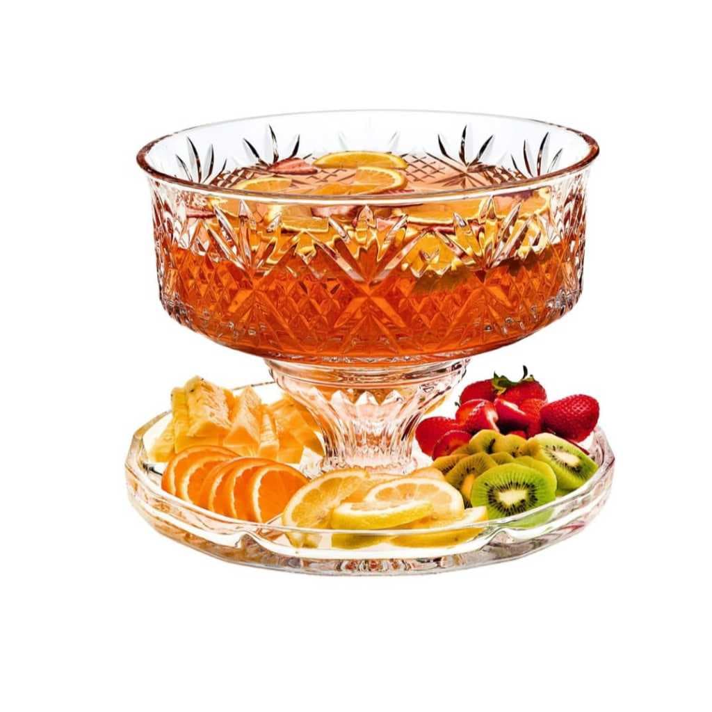 Boleira 5 em 1 Cristal Dublin Lapidada Prato Bolo Tampa Gigante Luxo Multiuso Saladeira Petisqueira Muito Grande