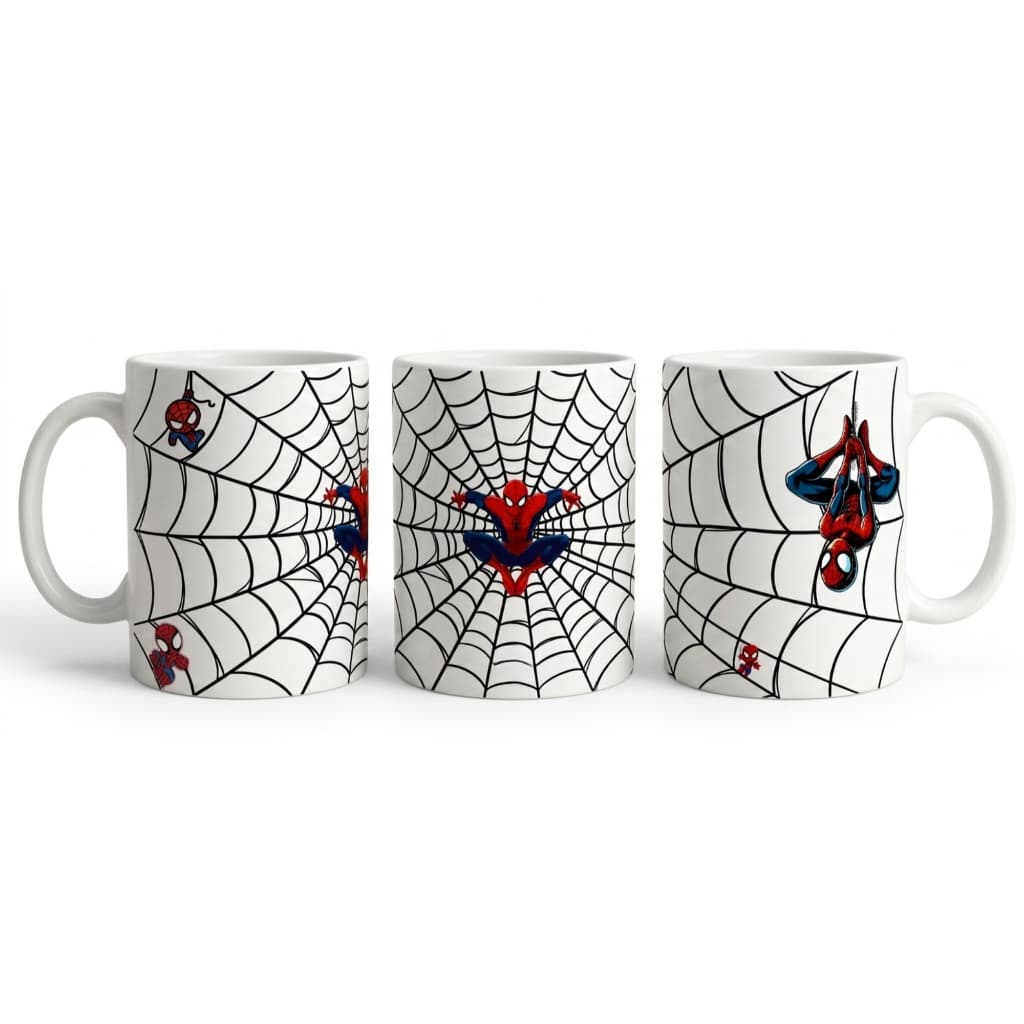 Caneca Homem-Aranha Marvel 325ml Personalizada Cerâmica AAA Estampa Teia de Aranha Presente Geek