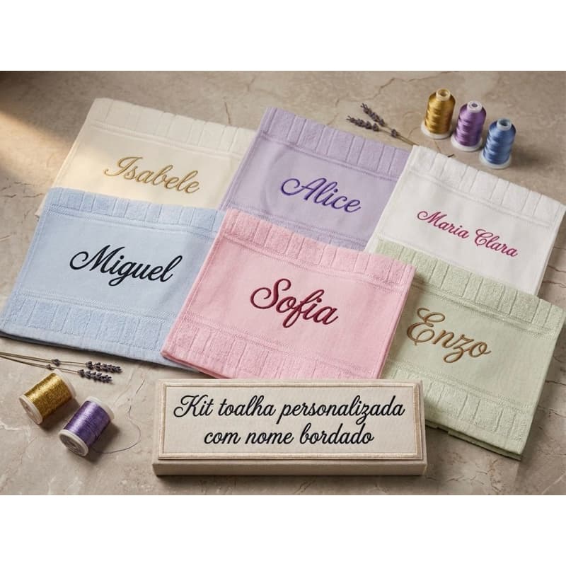 Toalhinha Toalha Bordada Dohler Personalizada Com Nome bebê - ENVIO COM 2 DIAS