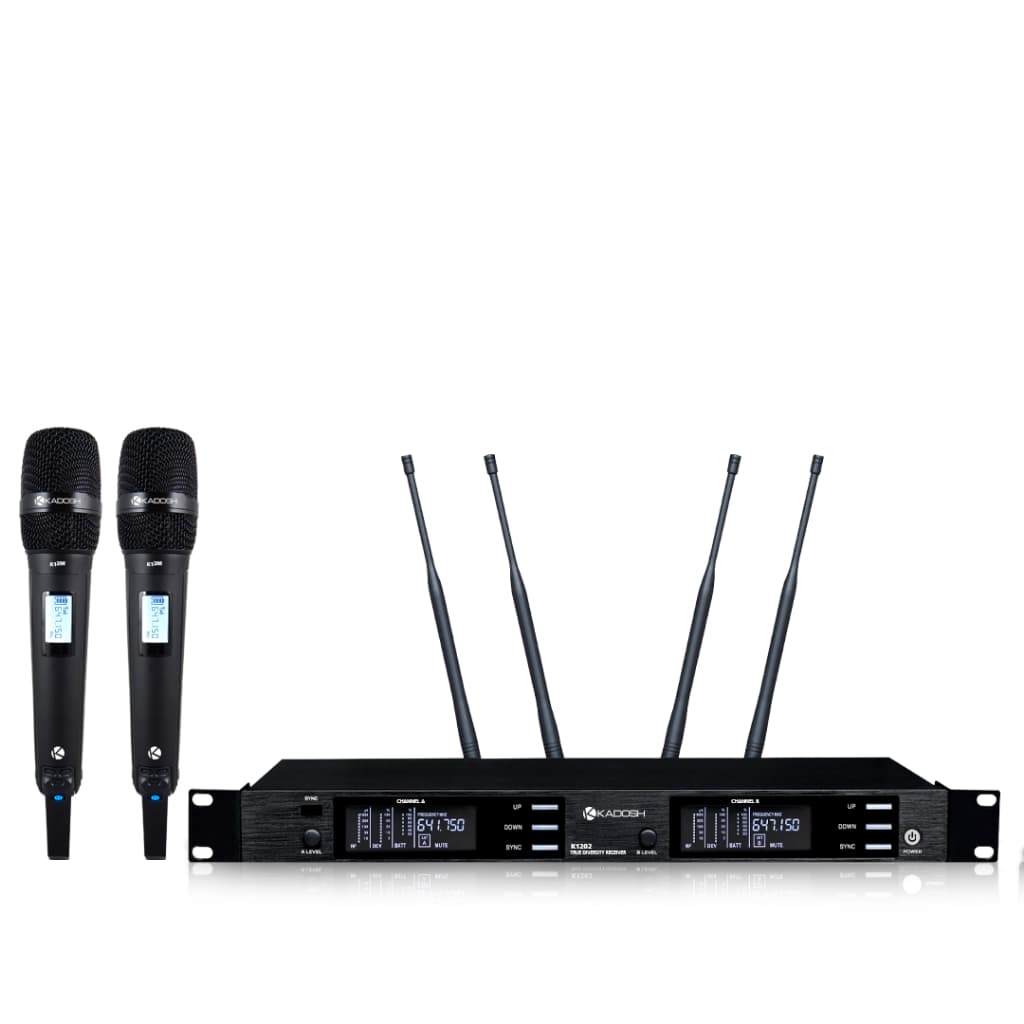 Microfone sem Fio Kadosh K-1202M UHF Duplo Anatel