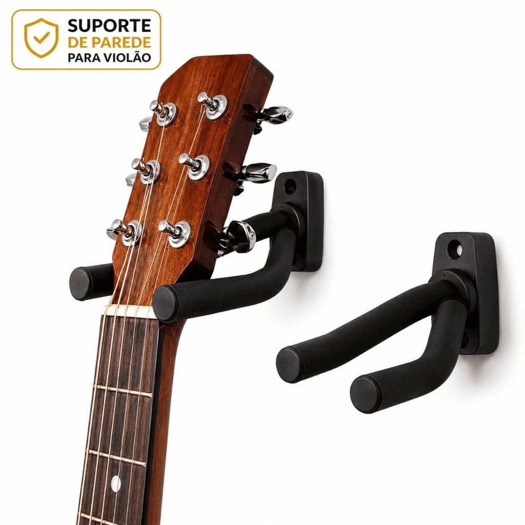 Suporte de Parede para Violão Guitarra Ajustável Articulado Universal com Proteção