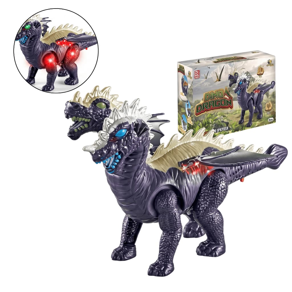 Dragão Dinossauro Com Luz LED e Som Brinquedo Infantil Articulado