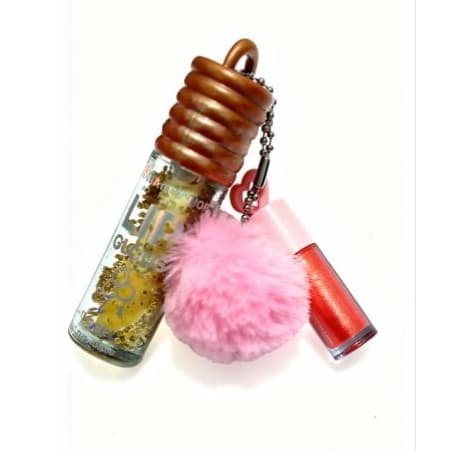 Gloss Labial Hidratante Mel + Mini Gloss Chaveiro Pompom Rosa  da Marca  Lip Gloss
