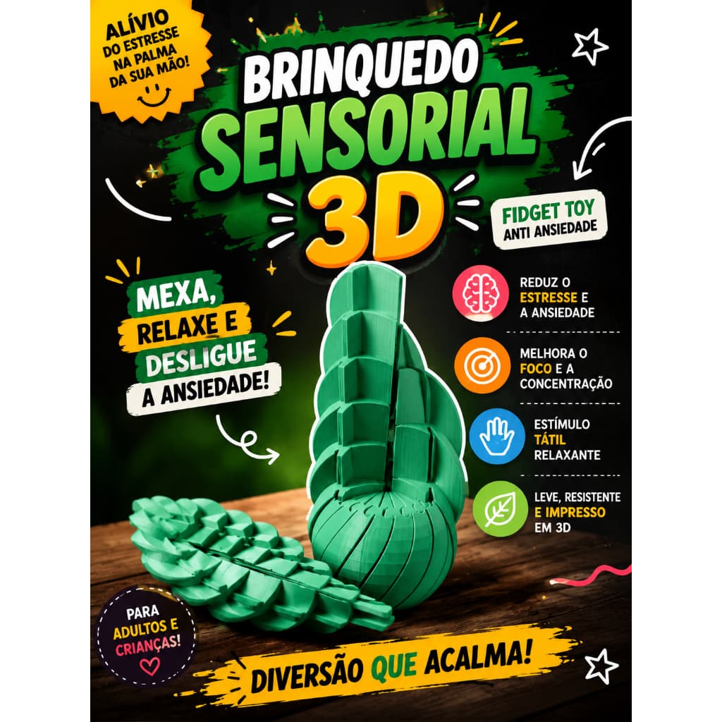 Brinquedo Fidget toy 3D Bola Desmontável - Alívio de Estresse, Sentorial, Leve e Portátil