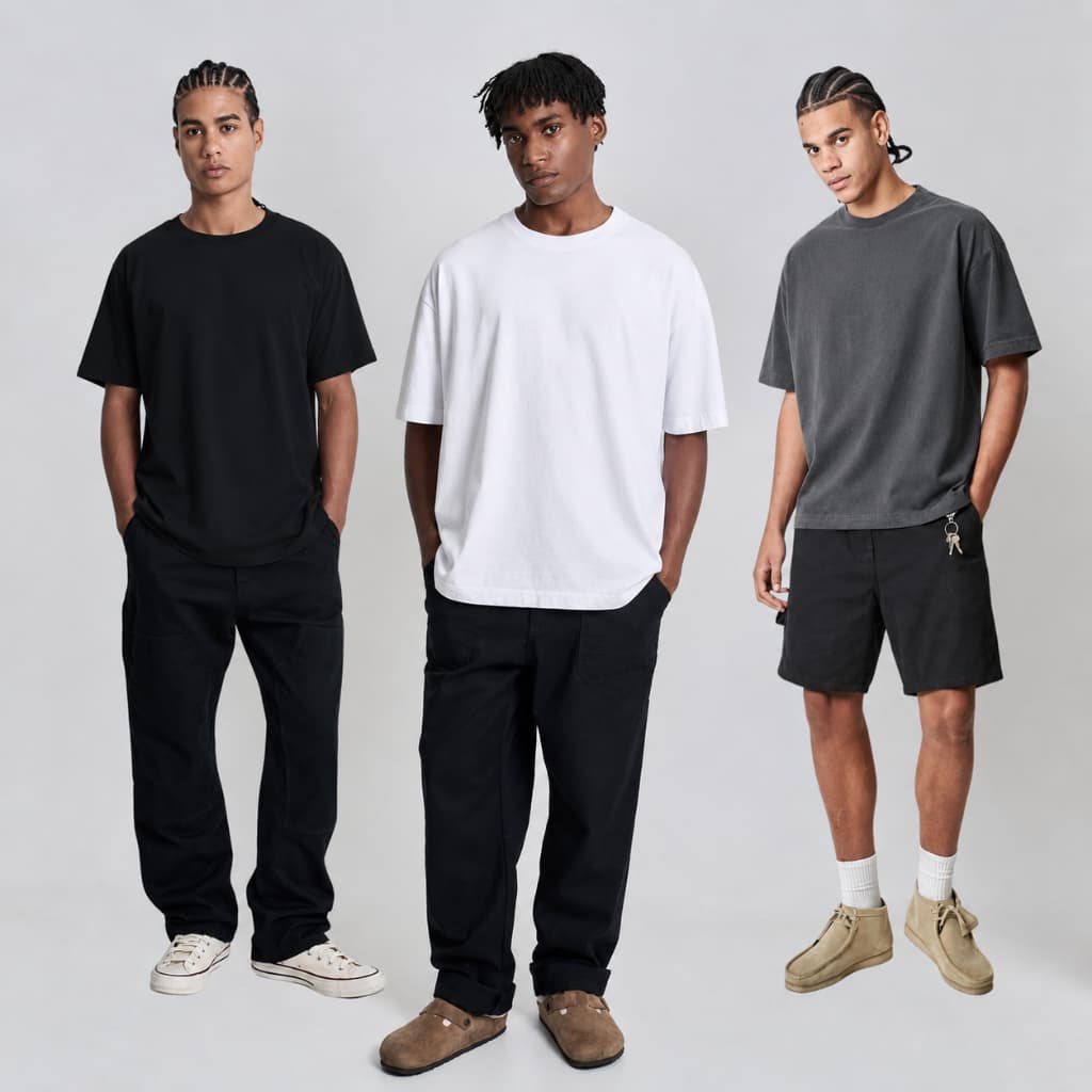 KIT3 Oversized Masculina 100% Algodão