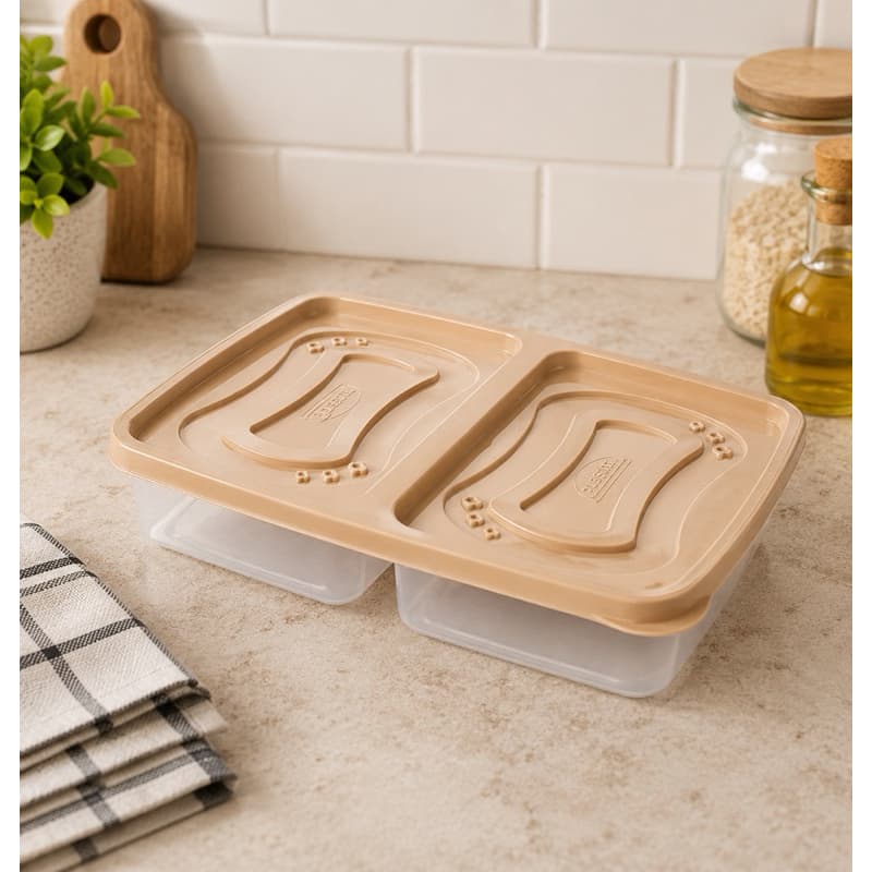 PORTA FRIOS COM DUAS DIVISÓRIAS ORGANIZADOR DE ALIMENTOS FRIOS PLASÚTIL POTE CLIC VEDA FÁCIL