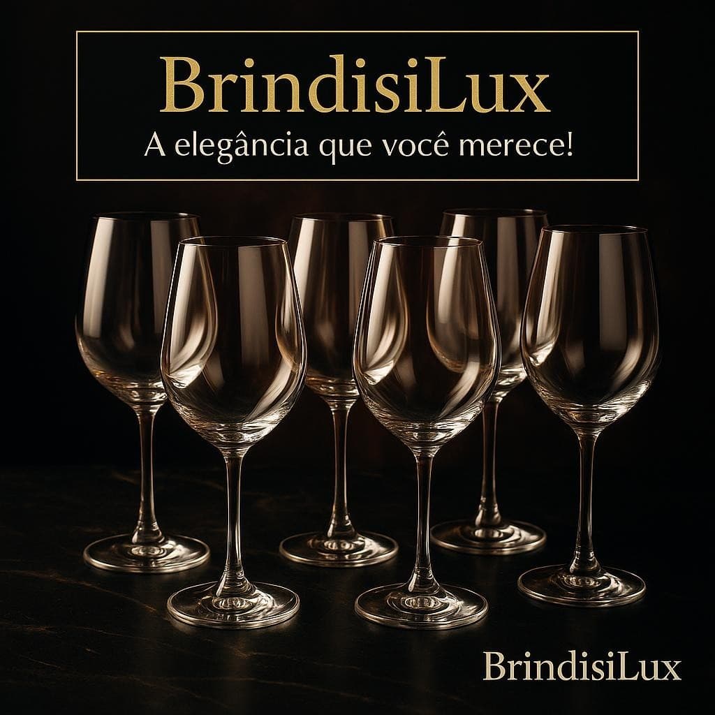 Conjunto de Taças Cristal 440ml Elegante Durabilidade 6 Unidades