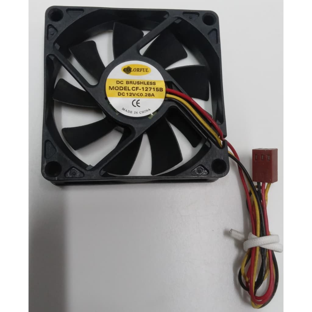 Cooler Fan Colorful 12V 0,28A 70X70X15m  3 fios  Silencioso