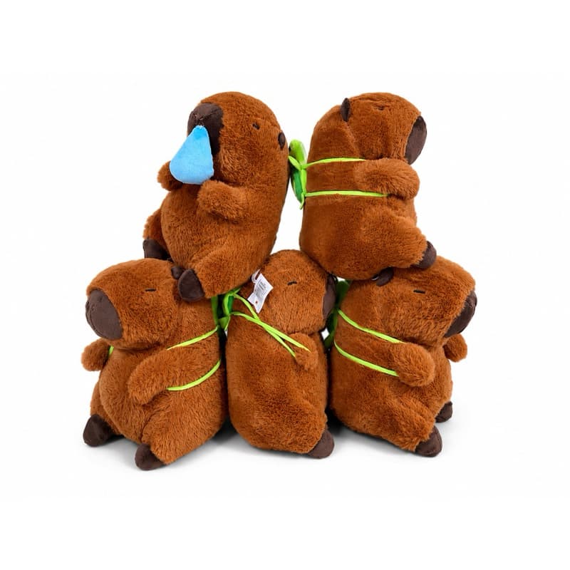 Pelúcia Capivara com tartaruga nas costas macia decorativa