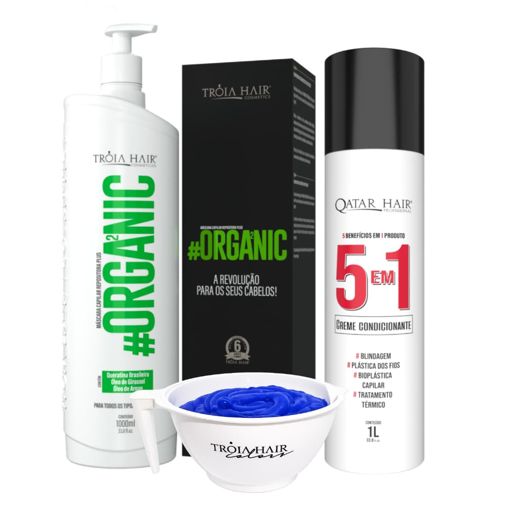 SELAGEM DEFINITIVA TRÓIA HAIR — PROGRESSIVA ORGANIC + PROGRESSIVA 5 EM 1 TROIA HAIR