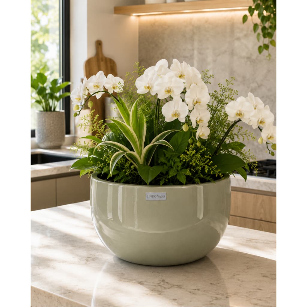 Vaso Bacia Fibra De Vidro Plantas 15cm Cores