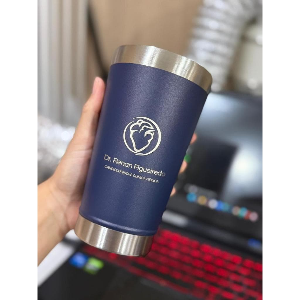 kit 3, 5 , 7 e 10 Copos Térmicos Personalizadosn473ml Brinde com Tampa e Abridor |Nome Time Logo Evento