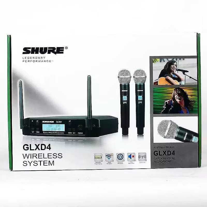 Microfone Sem Fio Duplo Glxd4 Shure Profissional Sistema UHF Digital Envio Rápido