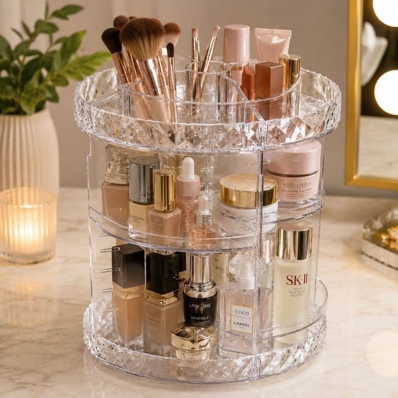 🥰Organizador de Cosméticos Giratório Organize sua maquiagem estilo Gira 360° fácil acesso  produtos