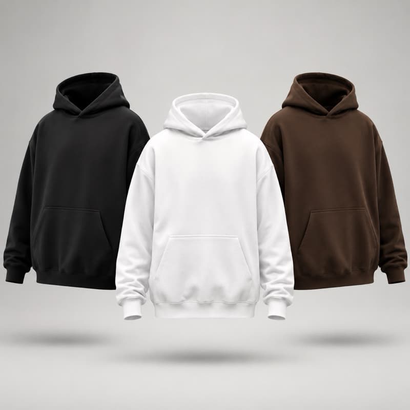 Moletom Masculino Feminino Kit 3 Unissex Liso Premium Capuz Streetwear Casual Preto Branco Marrom Confortável Inverno