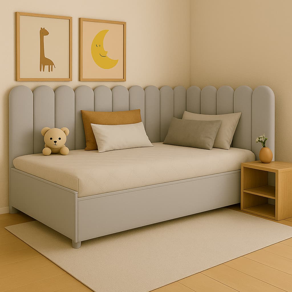 kit Cabeceira Estofada Nuvem Modular 60x20cm Placas Autocolantes tecido suede