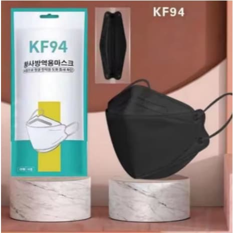 Kit 50 Mascaras KF94 ORIGINAL Reutilizável PFF2 KF94 Com Clip Nasal Preto
