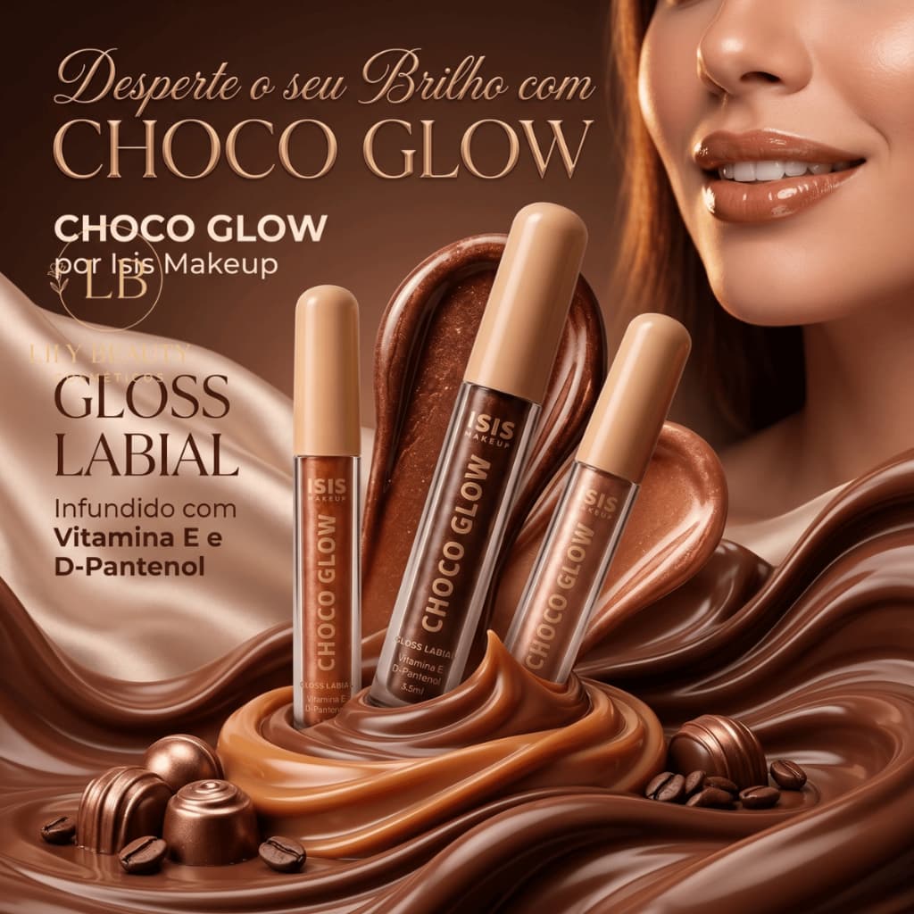 Gloss Choco Glow Isis Makeup Brilho Labial Hidratante