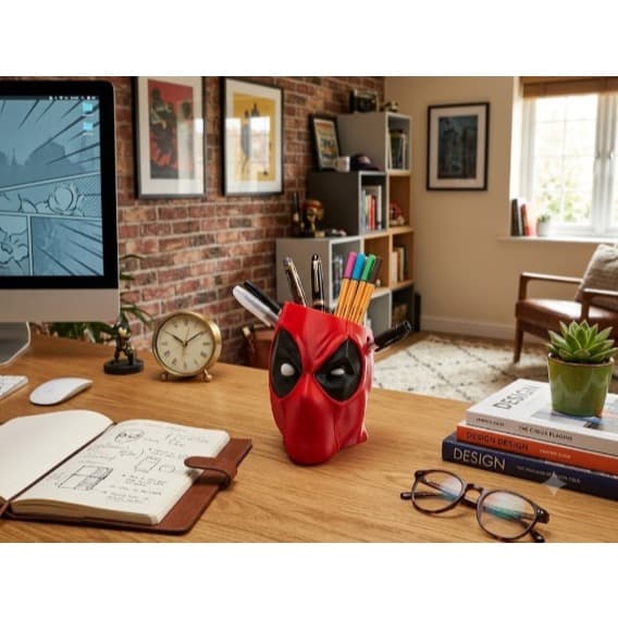 Porta Caneta Deadpool Organizador De Mesa Decoração Geek