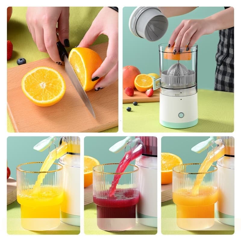 Espremedor Elétrico Laranja Limão Frutas Fazer Sucos Recarregável Usb Cozinha