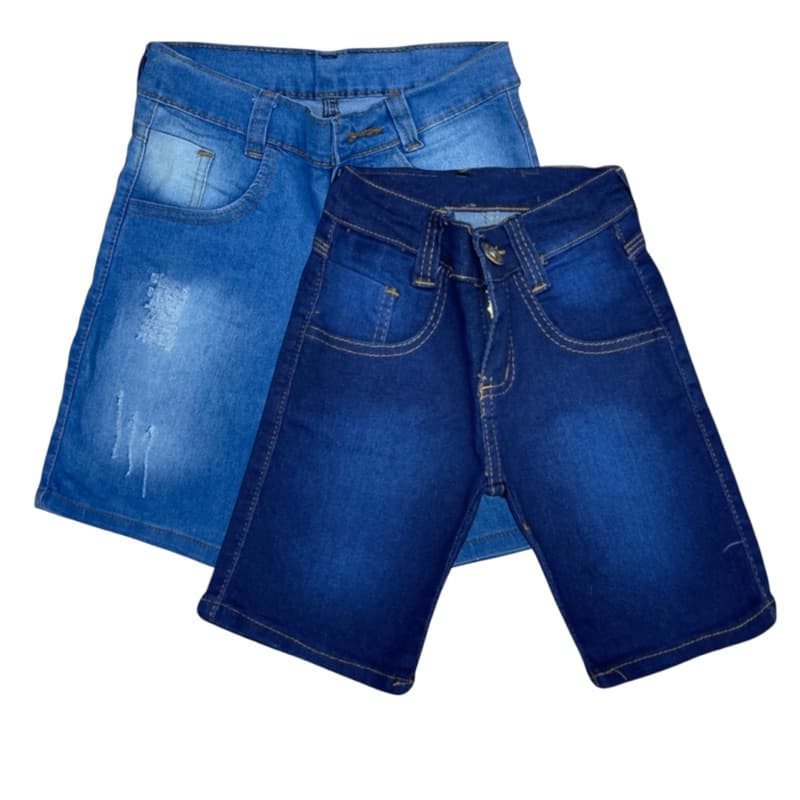 Short Jeans Menino Infantil Denim Com Lycra Juvenil S.M