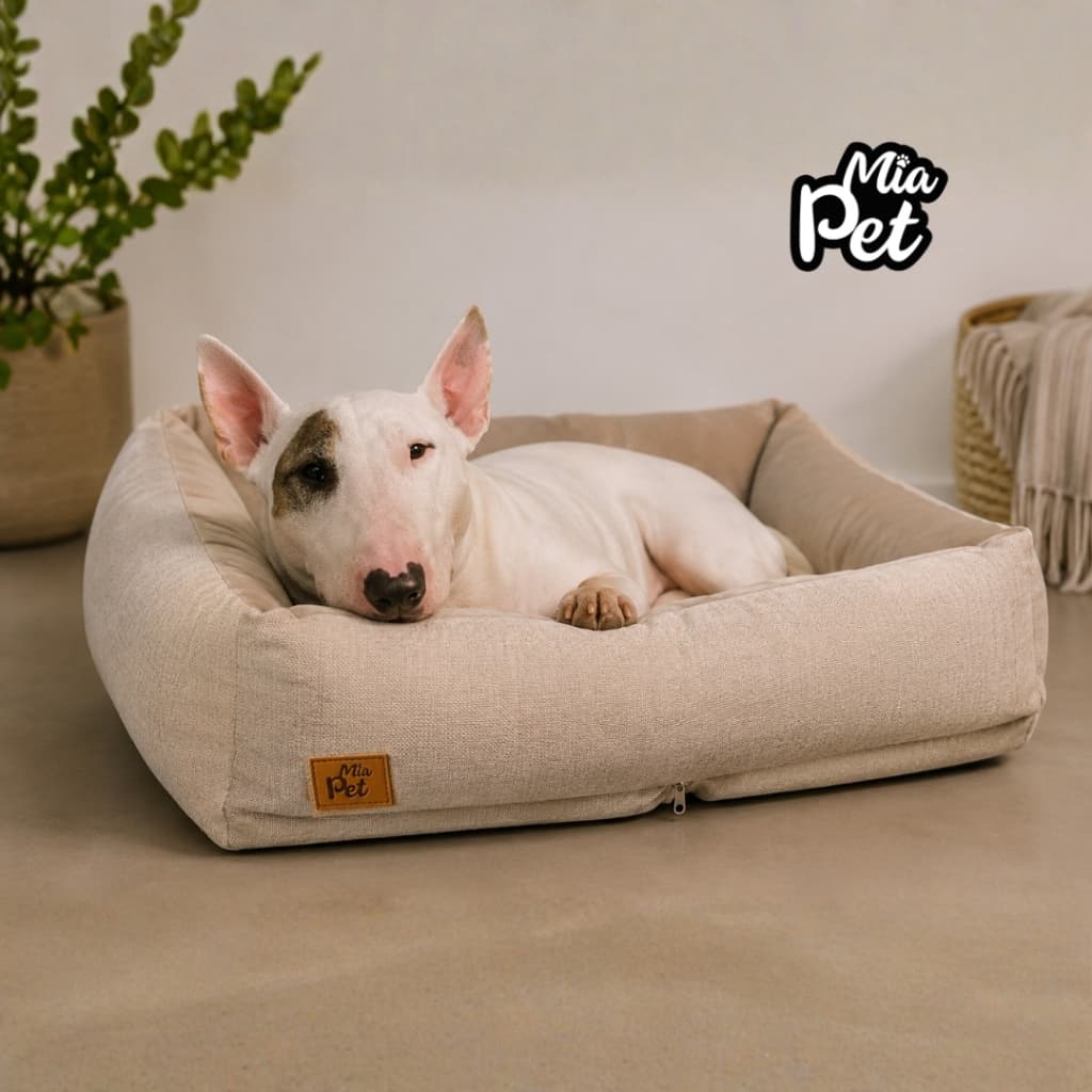 Cama Caminha Pet Cachorro Suede e Linho Lavável com Enchimento em Fibra