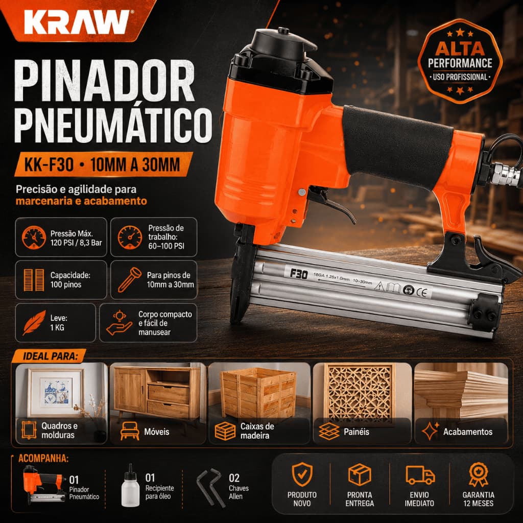 Pinador Pneumatico 10mm a 30mm KK-F30