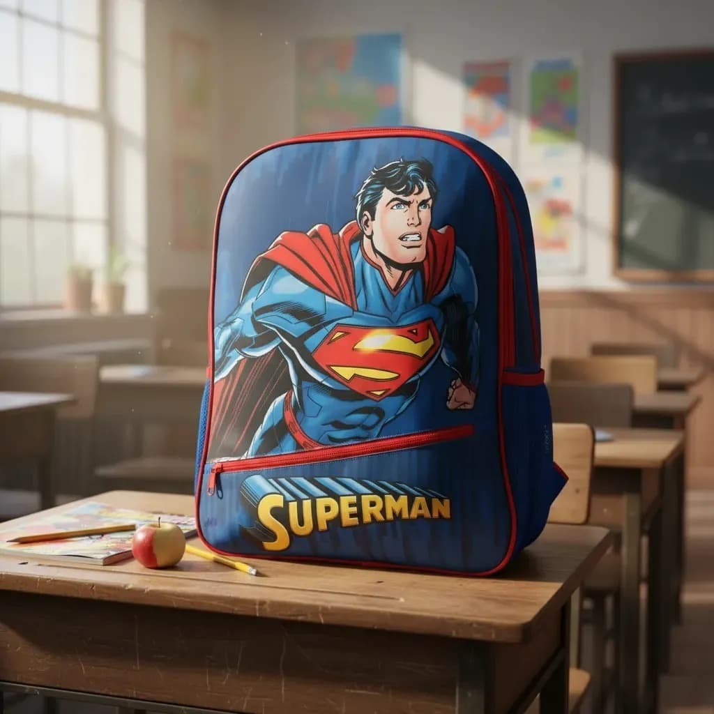 Mochila Costas Escolar SuperMan Resistente Infantil Luxcel