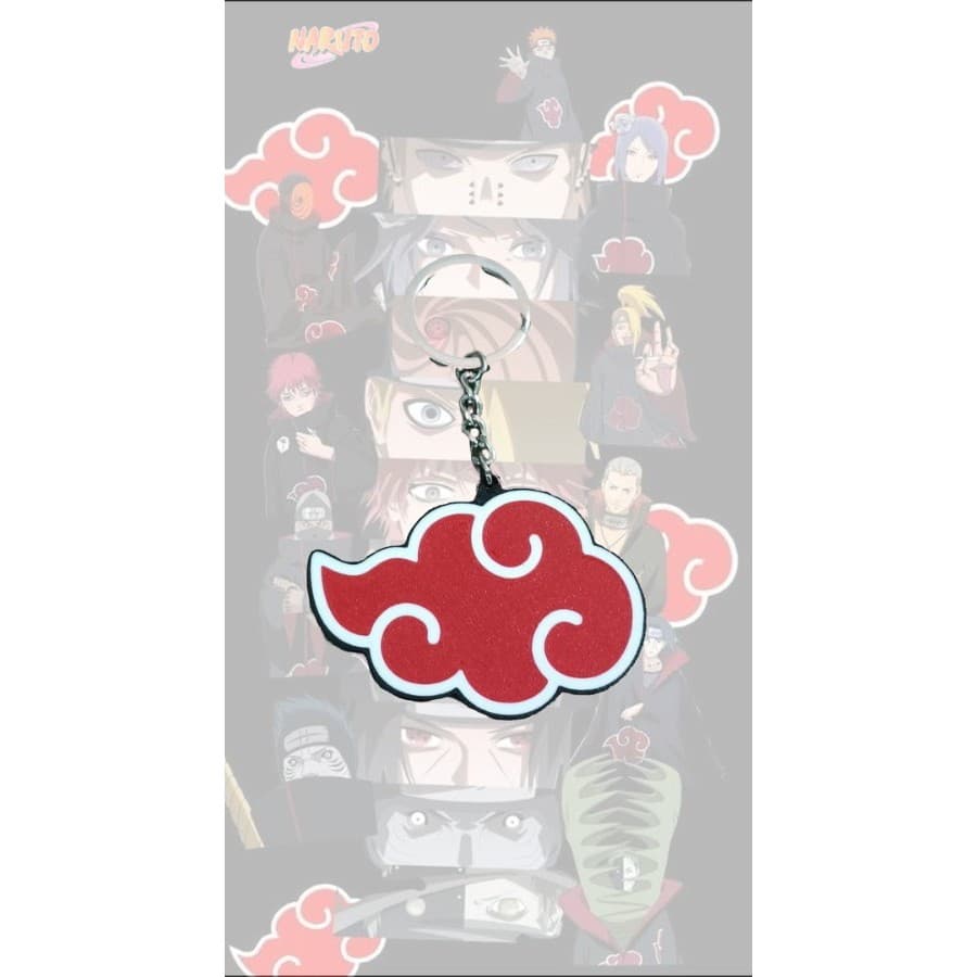 Chaveiro Nuvem Vermelha Inspirado na Akatsuki - Geek, Anime, Chaves, Mochila, Bolsa, Lembrancinha