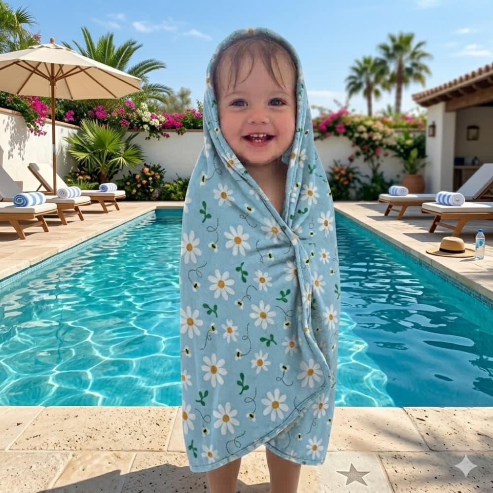 Toalha Infantil Atoalhada com Capuz – Ideal para Banho, Praia ou Piscina - Dino astronauta, Magia unicórnio, Lisas