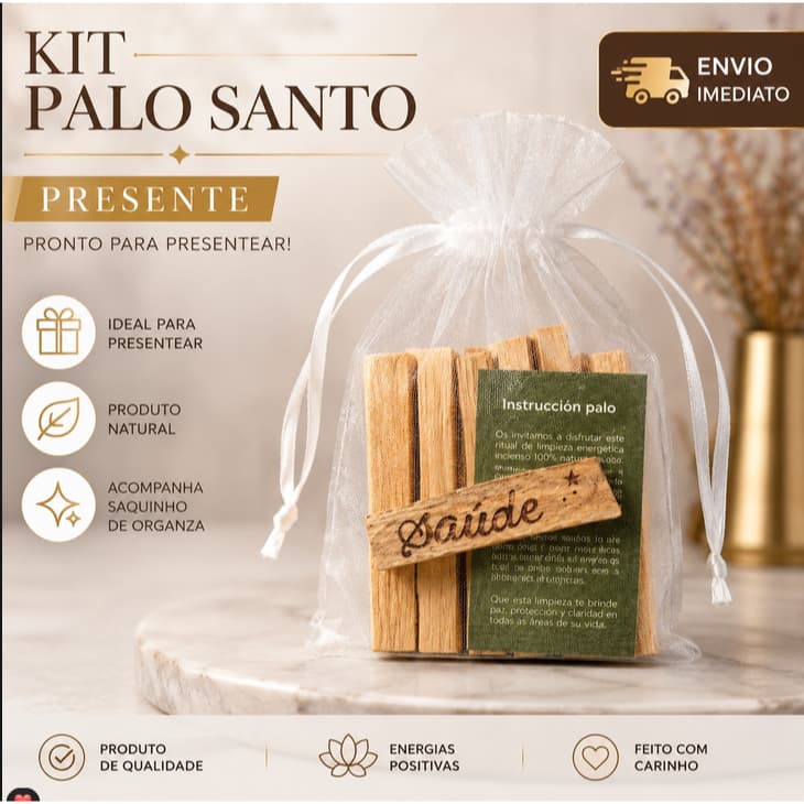 Palo Santo Peruano 30g  p/ presentear  Purifica, Harmoniza e Protege Energias, 100% Legítmo Importad