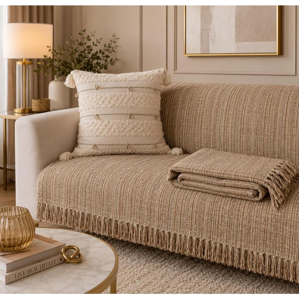 Manta Para Sofá Gigante 2,40x1,80 Algodão Luxo Decorativa Sala Cama